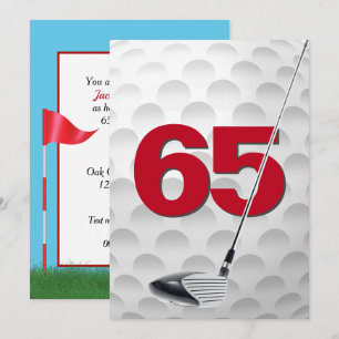 Invitation 65e Anniversaire de la fête de golf Thème
