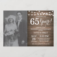 65e Anniversaire de Mariage Bois Rustique