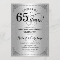 65e anniversaire de mariage - Damassé noir argenté