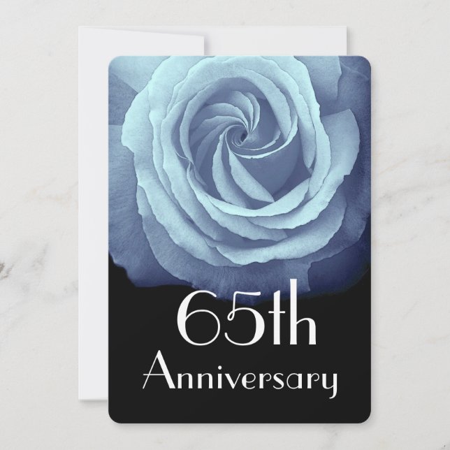 Invitation 65e anniversaire de mariage Rose bleu ciel A05 (Devant)