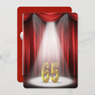 Invitation 65e anniversaire fête sous les projecteurs