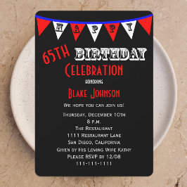 Invitation 65e anniversaire fêtrement d'invitation