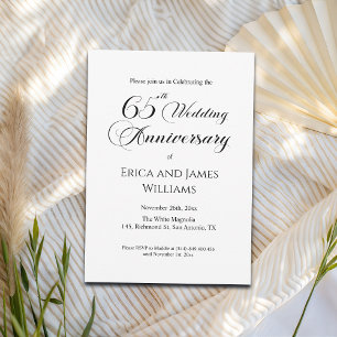 Invitation 65e anniversaire Mariage de Blue Sapphire Élégant