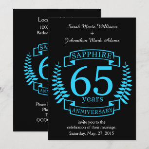Invitation 65e ANNIVERSAIRE Mariage SAPPHIRE