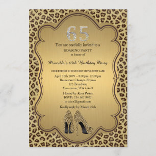 Invitation 65ème, Anniversaire 65ème, Chaussures Cheetah High