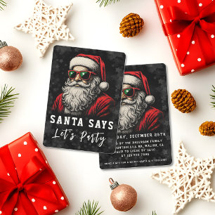 Invitation 67 Meme Drôle de Santa dit Six Sept Noël