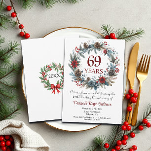 Invitation 69e anniversaire du Mariage hiver