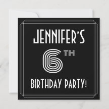 6e fête d'anniversaire : Style Art Déco avec nom p