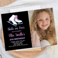 6e Patinage photo noir violet Anniversaire