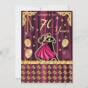 Invitation 70 ans avec couples de danseurs