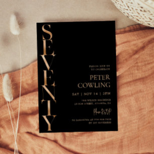 Invitation 70 ans en typographie grasse