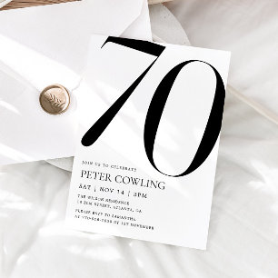 Invitation 70 ans en typographie grasse minimalist