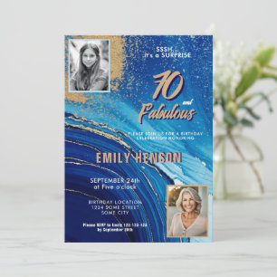 Invitation 70 ans et Fabuleux Marbre Paillettes 2 Photo Anniv