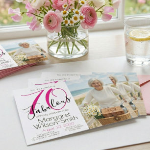 Invitation 70 ans et Fabuleux Photo Rose Noir 70e Anniversair