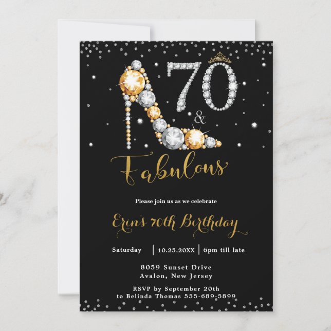 Invitation 70 et fabuleux diamants de talon haut 70e annivers (Devant)