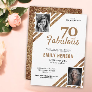 Invitation 70 et Fabulous Gold Parties scintillant 2 Photo 70