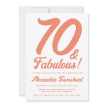 70 & Fabuleux Orange Rétro Script 70e Anniversaire