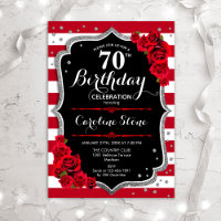 70e anniversaire - Argent rouge Noir W rayures Ros