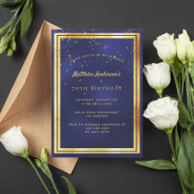 70e anniversaire bleu confetti arroser