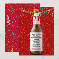 70e anniversaire de fête de bière bouteille Invita