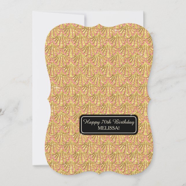 Invitation 70e anniversaire de fête Glam Great Gatsby Style (Devant)