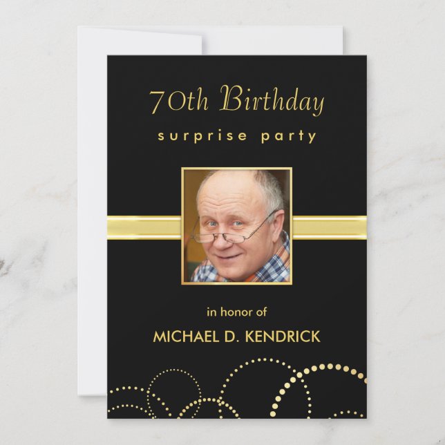 Invitation 70e anniversaire de la fête des adultes - Photo fa (Devant)