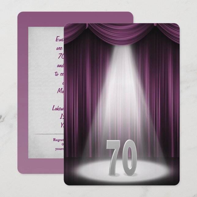 Invitation 70e anniversaire de mariage argenté (Devant / Derrière)
