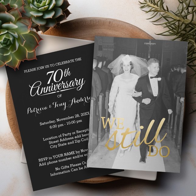 Invitation 70e anniversaire de mariage avec photo - Nous somm (Wedding Anniversary Invitation)