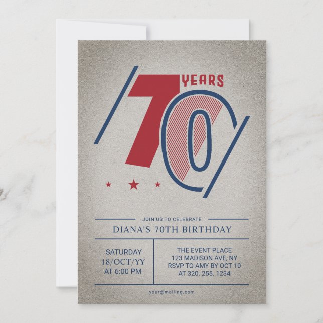 Invitation 70e anniversaire de Retro (Devant)