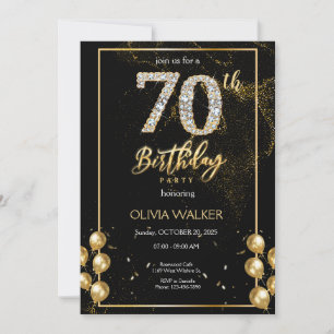 Invitation 70e Anniversaire Diamond Noir et Or
