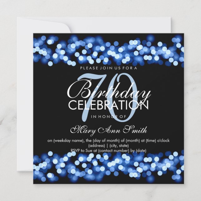 Invitation 70e anniversaire du Blue Hollywood Glam (Devant)