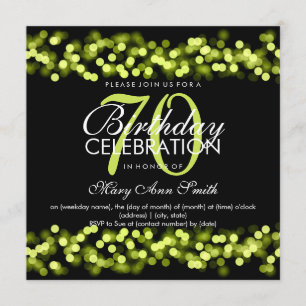 Invitation 70e anniversaire du Green Hollywood Glam