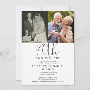 Invitation 70e anniversaire du Mariage Alors et maintenant 2 