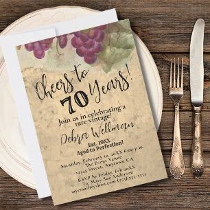 Invitation 70e anniversaire du vignoble   À 70 ans de vin et 