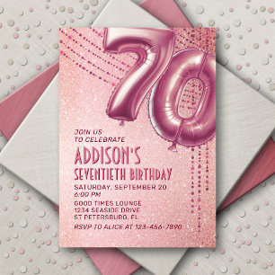 Invitation 70e anniversaire Femme Rose Gold