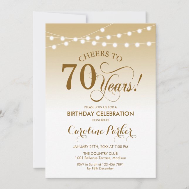 Invitation 70e anniversaire - Gold White (Devant)