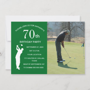 Invitation 70e Anniversaire Golf Green Par Golf Photo