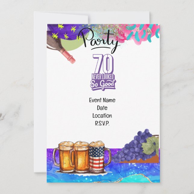 Invitation 70e anniversaire jamais eu l'air si bon (Devant)