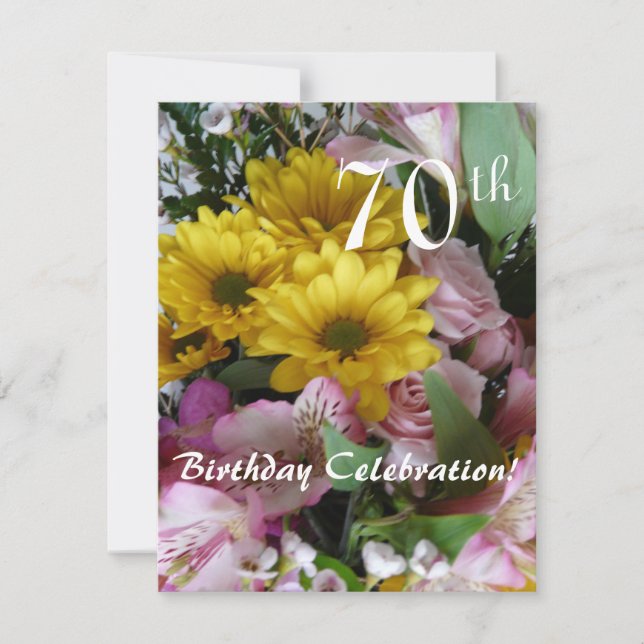 Invitation 70e anniversaire !-Party/Floral Bouquet (Devant)