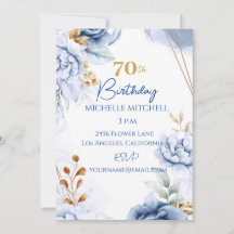 70e anniversaire personnalisé Blue Gold