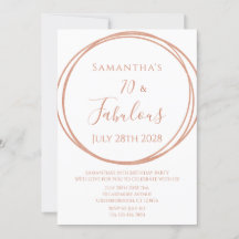 70e anniversaire Rose Gold Minimal Anniversaire