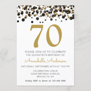 Invitation 70e anniversaire Sparkle Confetti, Parties scintil