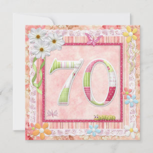 Invitation 70e anniversaire style scrapbooking