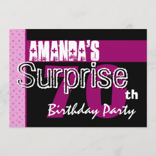 Invitation 70e anniversaire surprise Motif rose