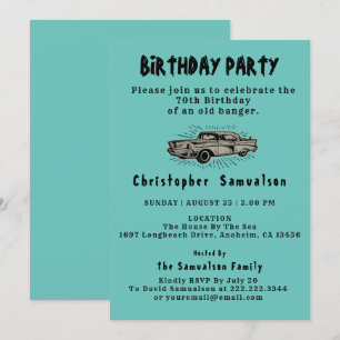 Invitation 70e anniversaire Vieux Banger Voiture passionné Vi