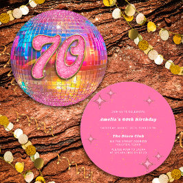 Invitation 70e fête d'anniversaire Gold rose Parties scintill