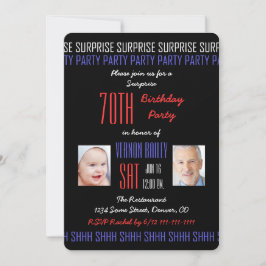 Invitation 70ème Anniversaire Surprise Ses photos sur Black