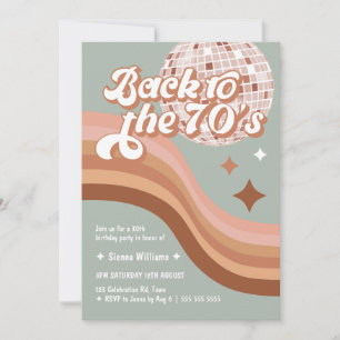 Invitation 70's Super Retro Any Age Disco Ball Anniversaire