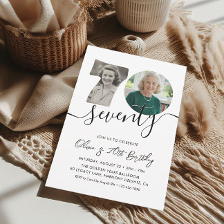 Invitation 70th Birthday Party Elegant 2 Photo 70th Birthday