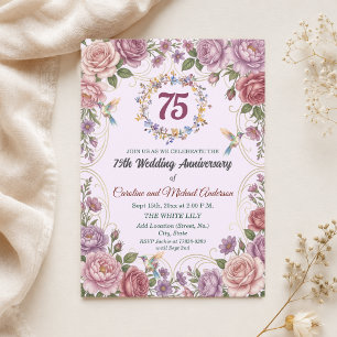 Invitation 75e anniversaire de mariage au saphir bleu
